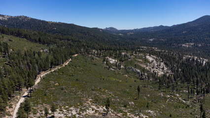 Fototapeta na wymiar Aerial View of Sequoia National Forest near Kernville, California