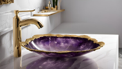 Amethyst bathroom sink