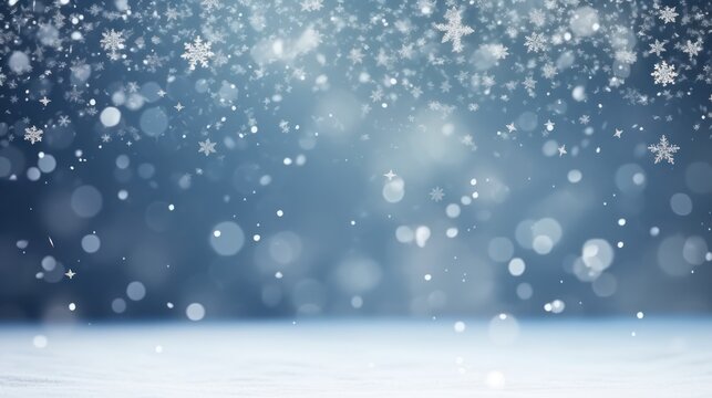 Winter forest natural background