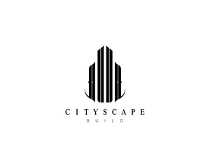 Modern building, apartment, residence, real estate, architecture, construction, skyscraper, cityscape, structure and planning logo design template.