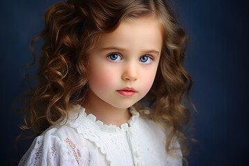 Portrait of a little princess girl with a prissy look.