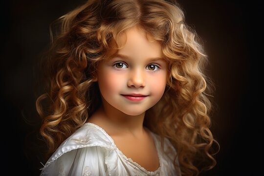Portrait of a little princess girl with a prissy look.
