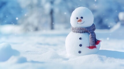 Fototapeta premium Snownam in snow background