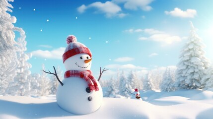 Obraz premium Snownam in snow background