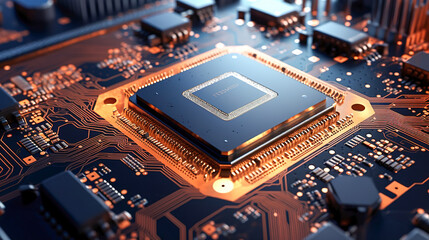 Electronic Circuit Board With Processor 