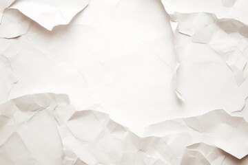 white crumpled torn paper texture background mockup