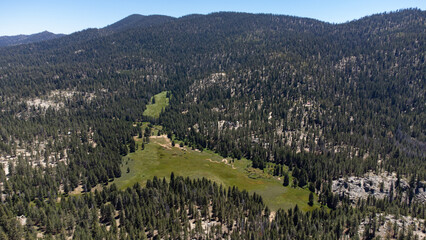Aerial View of a Meadow in Sequoia National Forest near Kernville, California
