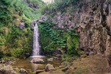 Wild valley with waterfall in Achadinha, São Miguel Island - Azores PORTUGAL
