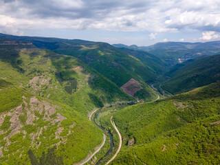 Aerial view of iskar gorge, Balkan Mountains, Bulgaria