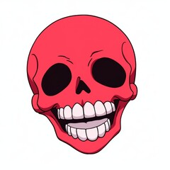 Fototapeta premium whimsical anime chibi skull giggling with delight, Generative AI