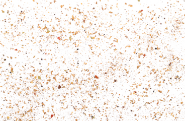 Garam masala, minced spice blend, mix black pepper, coriander, cumin, garlic granules, allspice, sea ​​salt, ground chili peppers, cinnamon, cloves grain, chopped ginger, bay leaves isolated on white