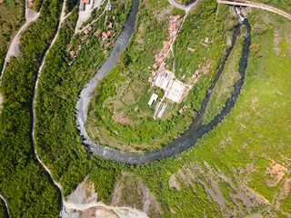 Aerial view of iskar gorge, Balkan Mountains, Bulgaria