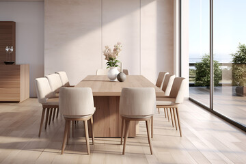 modern dining room beige theme