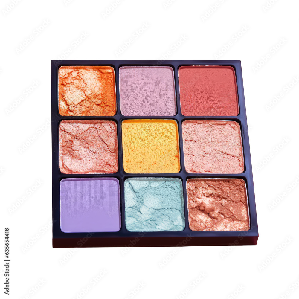 Wall mural professional eyeshadow palette with multi colored crushed shadows for makeup artists