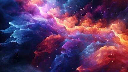 Rainbow Nebula Cloud Burst Background