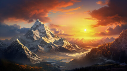 Sunrise Over The Mountains Art
