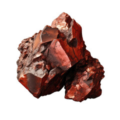 Mineral iron ore separated on transparent background