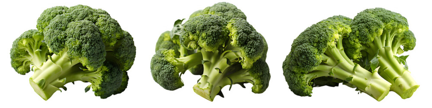 broccoli isolated on transparent background ,Cut out green broccoli vegetable ,generative ai