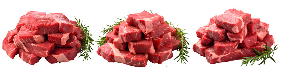 fresh beef isolated on transparent background ,raw meat cut out ,generative ai - obrazy, fototapety, plakaty