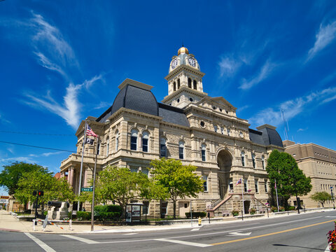 The Allen County Courthouse Lima Ohio 2023 sky background 