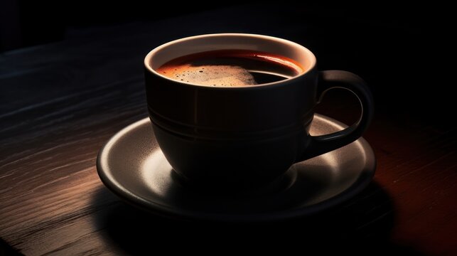 Sip in Style: Enjoying a Delightful Cup of Coffee, Beautifully Crafted. Generative AI