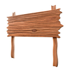 3d wooden board with transparent background