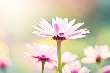 beautiful fresh flower on blurred natural background, garden and spring photo, shallow depth of field