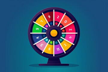 Exciting Flat Design of a Wheel of Fortune Ready for Promotions and Games with Creative Touch