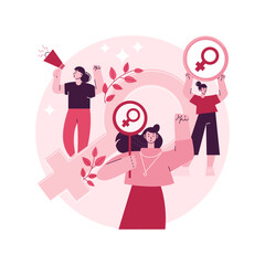 Feminism abstract concept vector illustration. Girl power, gender equality, feminism movement, women equal rights, female riot, feminists protest, social organization, ideology abstract metaphor.