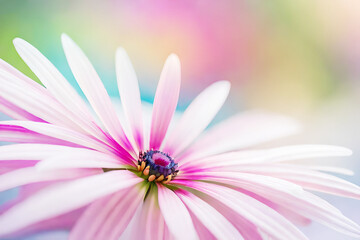 Obraz premium beautiful fresh flower on blurred natural background, garden and spring photo, shallow depth of field