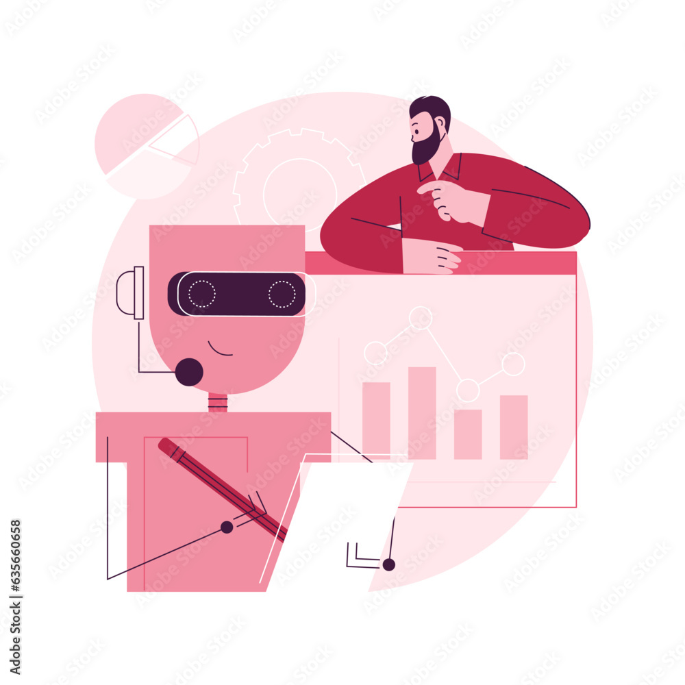 Poster robotic process automation abstract concept vector illustration. business process automation, robot 