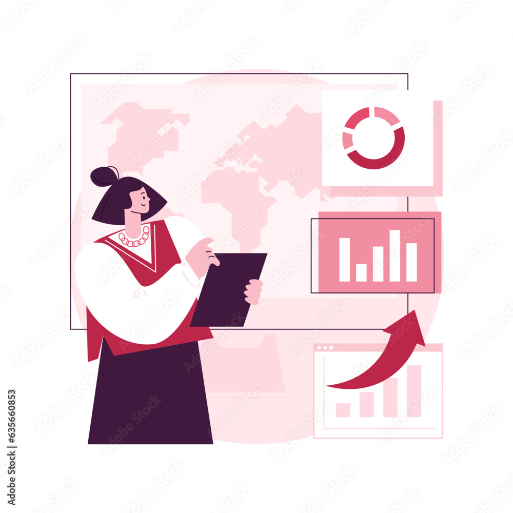 Poster dashboard service abstract concept vector illustration. online reporting mechanism, key performance 