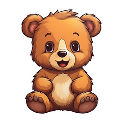 Fototapeta premium Bear Baby Toddler illustration on Transparent Background, Ai Generated