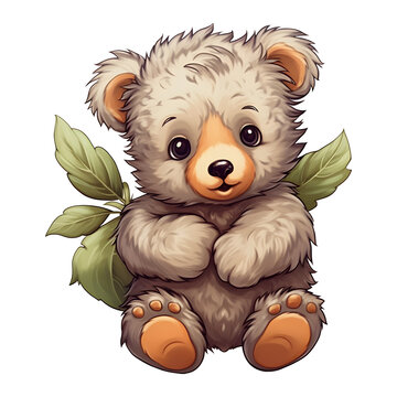 Cute Bear Baby Toddler illustration on Transparent Background