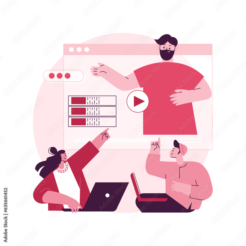 Poster online big data courses abstract concept vector illustration. big data course, online degree program