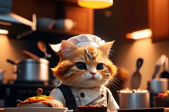 Catman in the kitchen