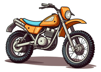 Motocross bike cartoon isolated.