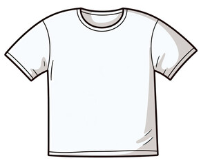 White t-shirt cartoon isolated.