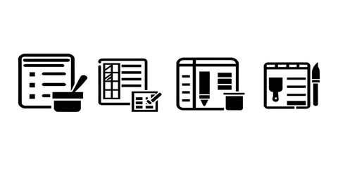 written paper icon in different style vector eps.10