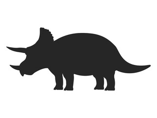 恐竜のトリケラトプスのシルエットのイラスト