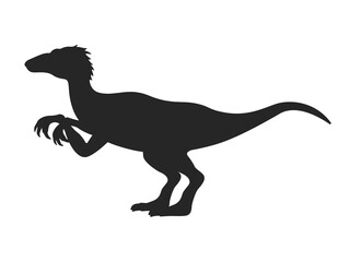 恐竜のラプトルのシルエットのイラスト