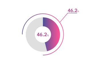 46.2 Percentage circle diagrams Infographics vector, circle diagram business illustration, Designing the 46.2% Segment in the Pie Chart.
