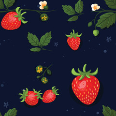 Seamless Colorful strawberry Pattern. Seamless pattern of strawberry in colorful style. Add color to your digital project with our pattern!
