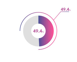 49.4 Percentage circle diagrams Infographics vector, circle diagram business illustration, Designing the 49.4% Segment in the Pie Chart.
