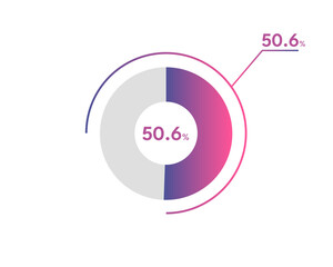 50.6 Percentage circle diagrams Infographics vector, circle diagram business illustration, Designing the 50.6% Segment in the Pie Chart.