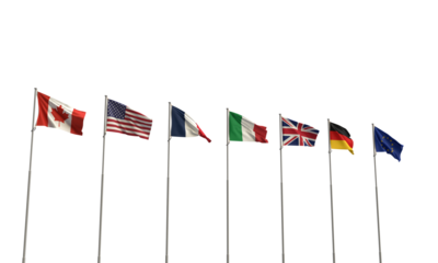 g7 g seven group set flag canada france usa united state america german italy uk united kingdom england english japan eu europe country asia global worldwide commerce politic government business power