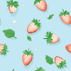 Seamless Colorful strawberry Pattern. Seamless pattern of strawberry in colorful style. Add color to your digital project with our pattern!