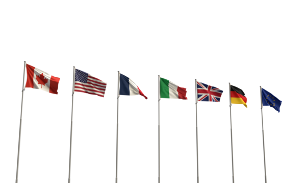 g7 g seven group set flag canada france usa united state america german italy uk united kingdom england english japan eu europe country asia global worldwide commerce politic government business power