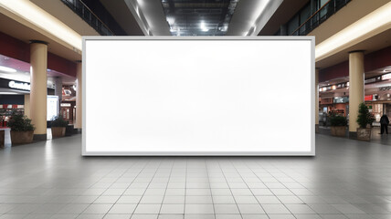 Large white blank billboard or poster for product mock up or business promotion - obrazy, fototapety, plakaty