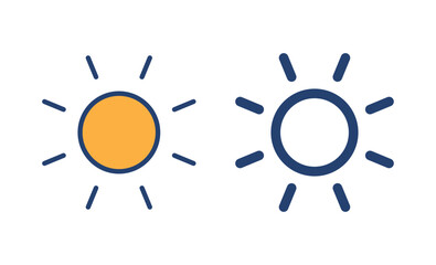 Sun icon vector. Brightness sign and symbol